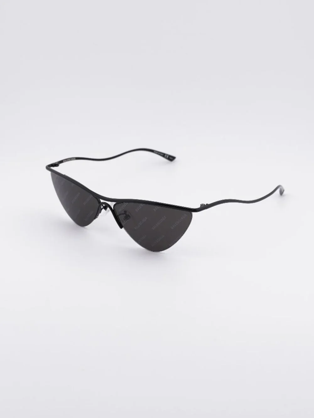 Balenciaga BB0093S 001 Sunglasses Black Geometric Frame, Grey Lenses